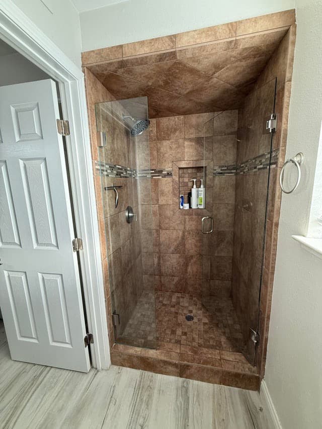primary bath shower remodel — before